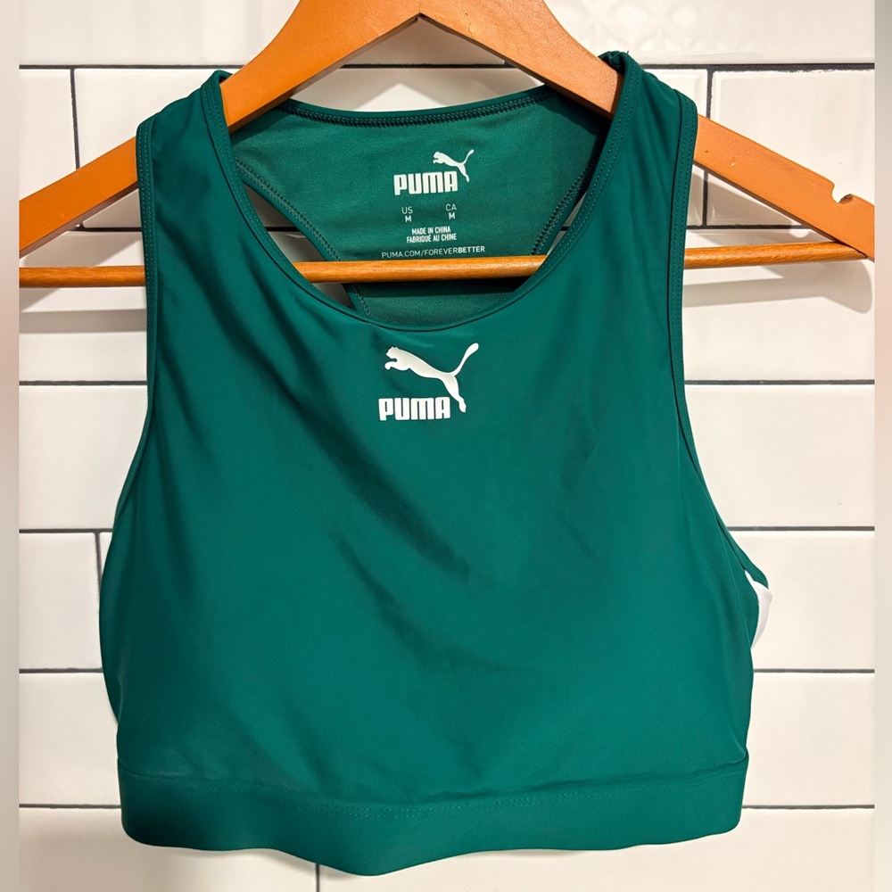 Puma Hunter Green Sports Bra M - Picture 3 of 5